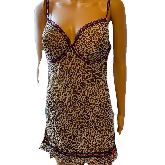 Vintage Y2K Rampage Sheer Mesh Animal Print Cami Lingerie Tank Top 2X Sexy Love - Picture 2 of 9